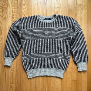 Vintage Boat House Row Men’s Crewneck Cable Knit Wool Blend Sweater XL Cream Tan